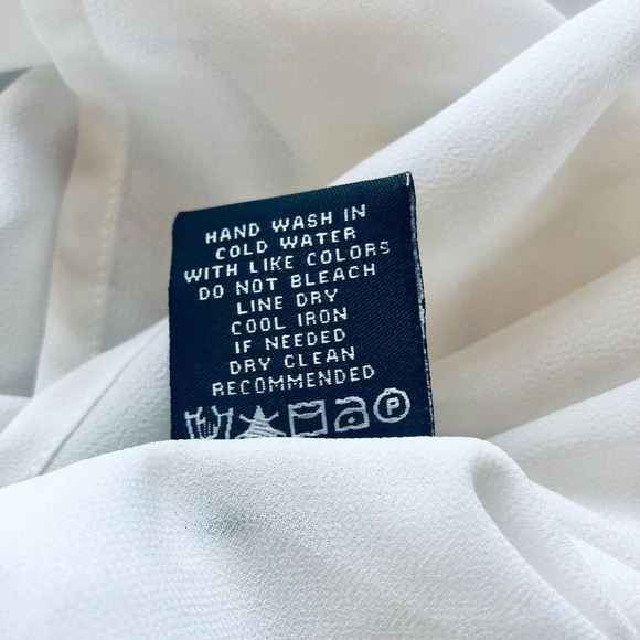 BCBG MaxAzria Blouse Sheer White Chiffon Jeweled Collar XS - Picture 6 of 9